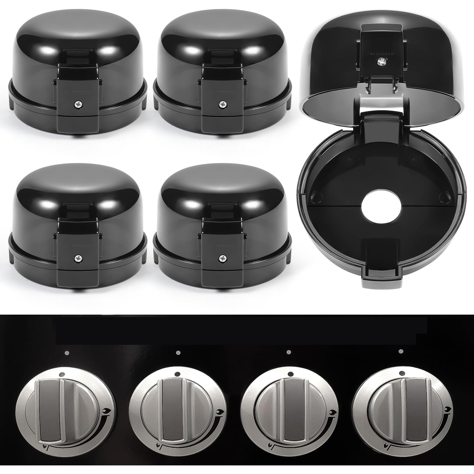 ESENHARBER stove knob safety cover closeup keeps controls visible for safe adjustment.