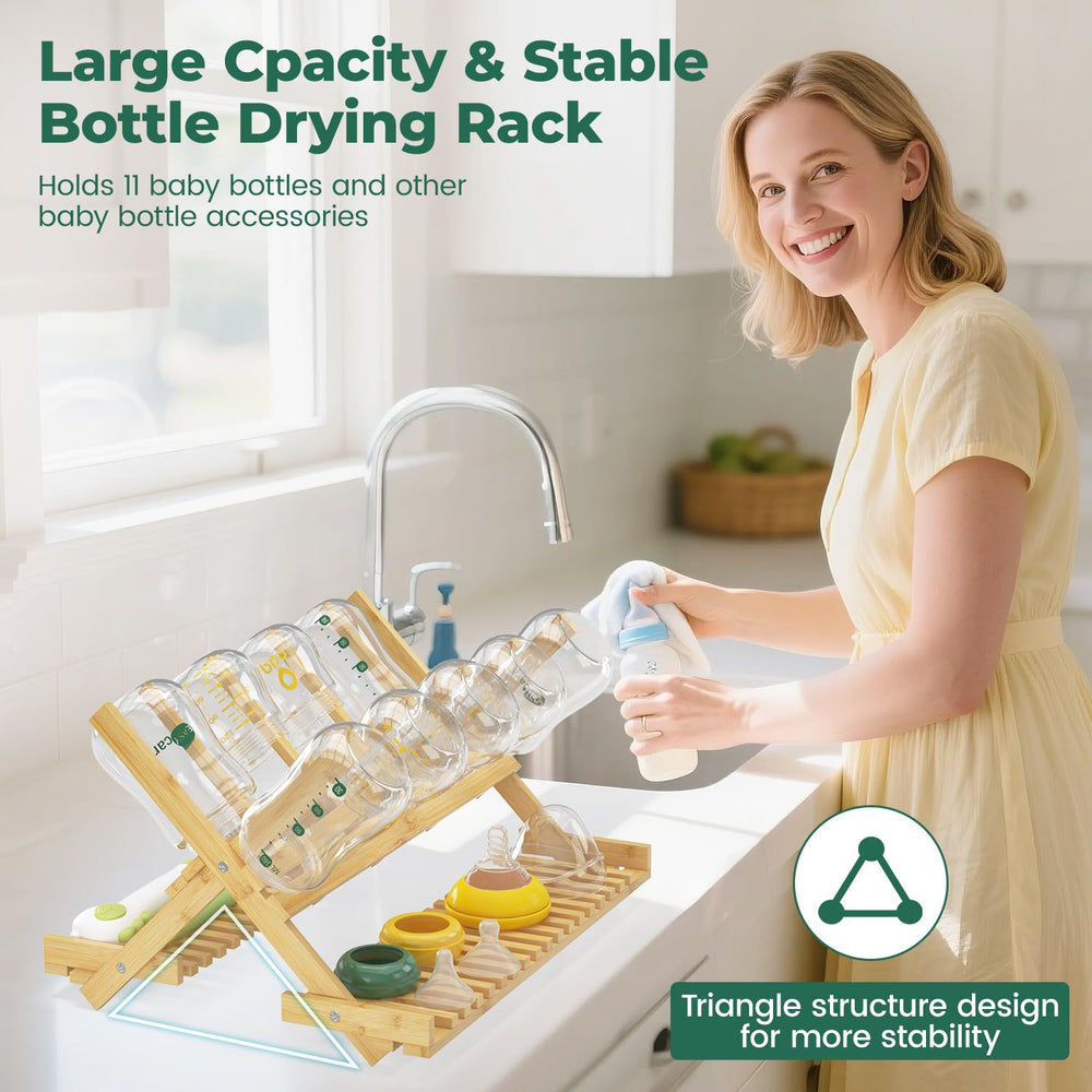 EsLuker.ly angled rods maximize airflow for faster drying of baby bottles.