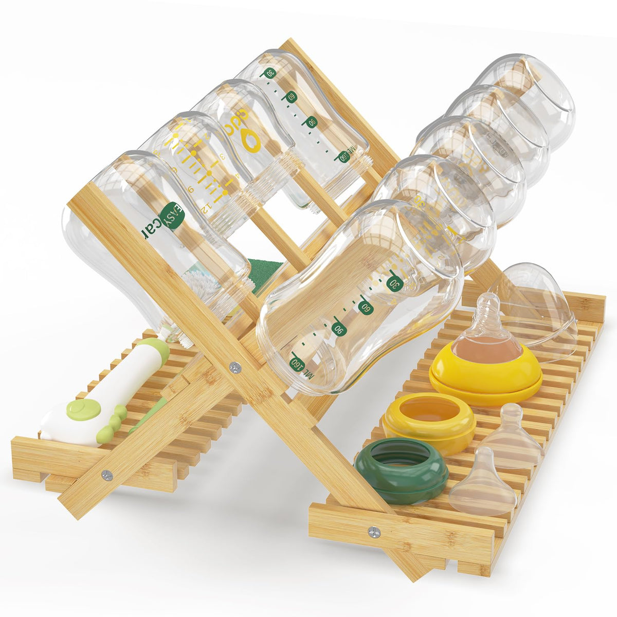 EsLuker.ly bottle drying rack vertical keeps bottles neatly organized on the counter.