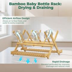 EsLuker.ly two-tier drying stand offers ample space for bottles and accessories.
