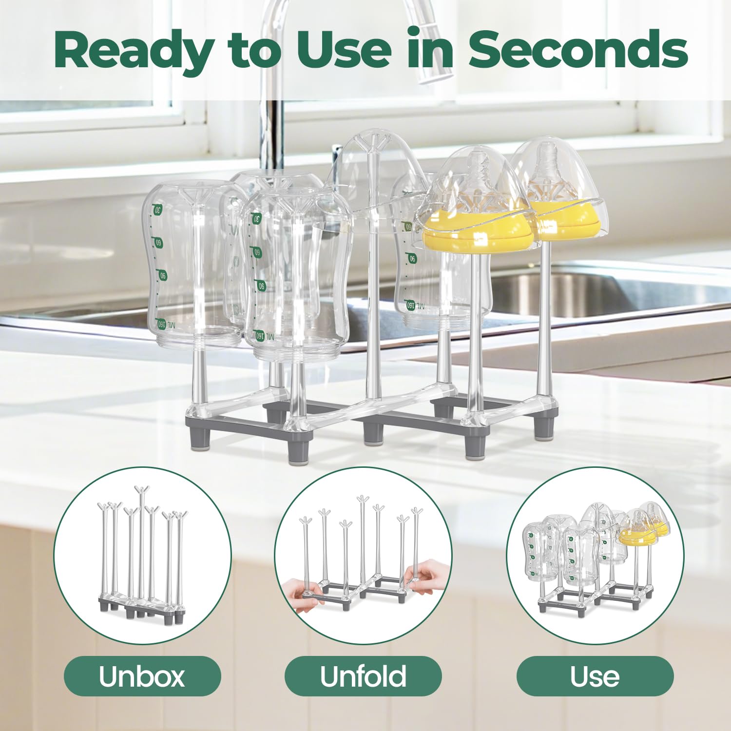 EsLuker.ly drying rack features non-slip feet for steady use