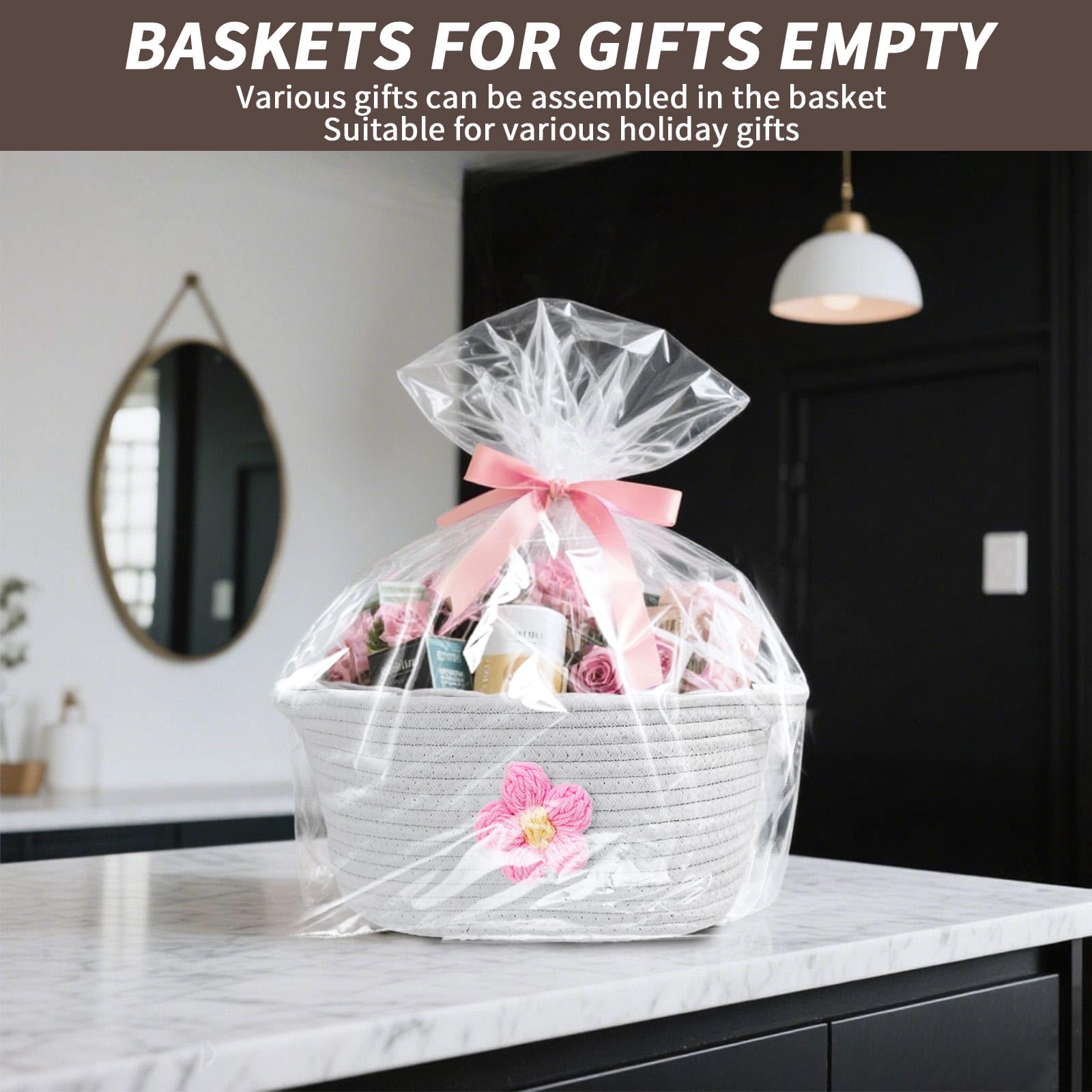 Esme L&H handcrafted yarn flower center adds whimsical decor