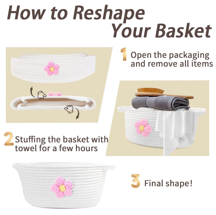 Esme L&H white basket blends with any room decor and storage