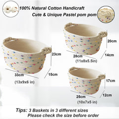 Esme L&H set of 3 baskets arranged together for versatile small-item organization.