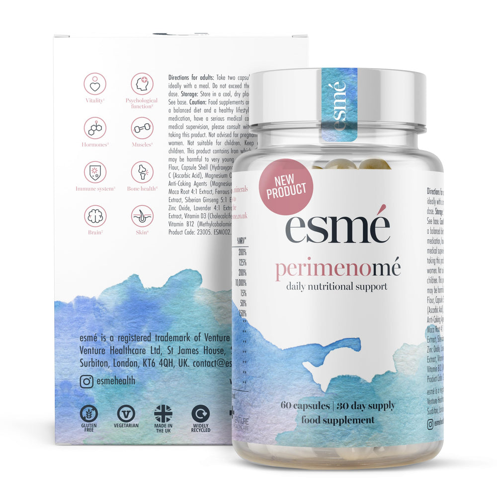 Esme menopause supplements bottle for daily perimenopause support
