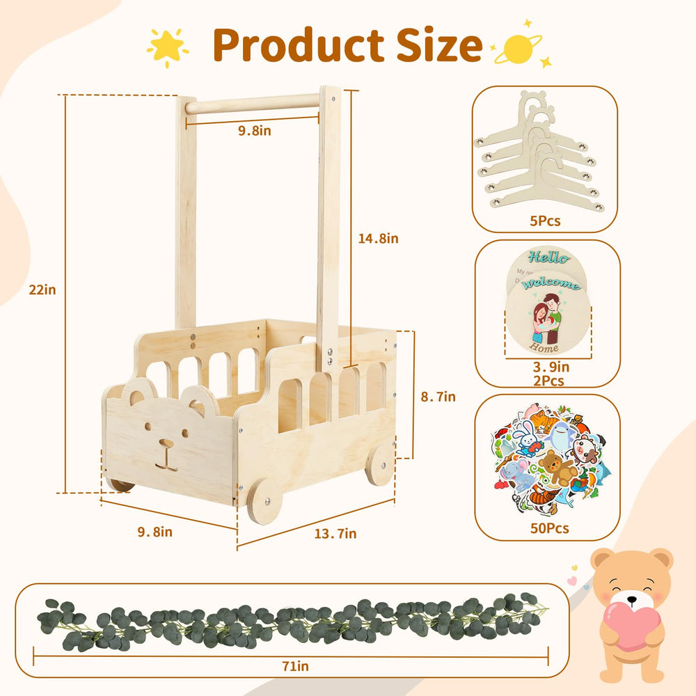 Esmorah baby crate with wheels offers easy transport around the event.