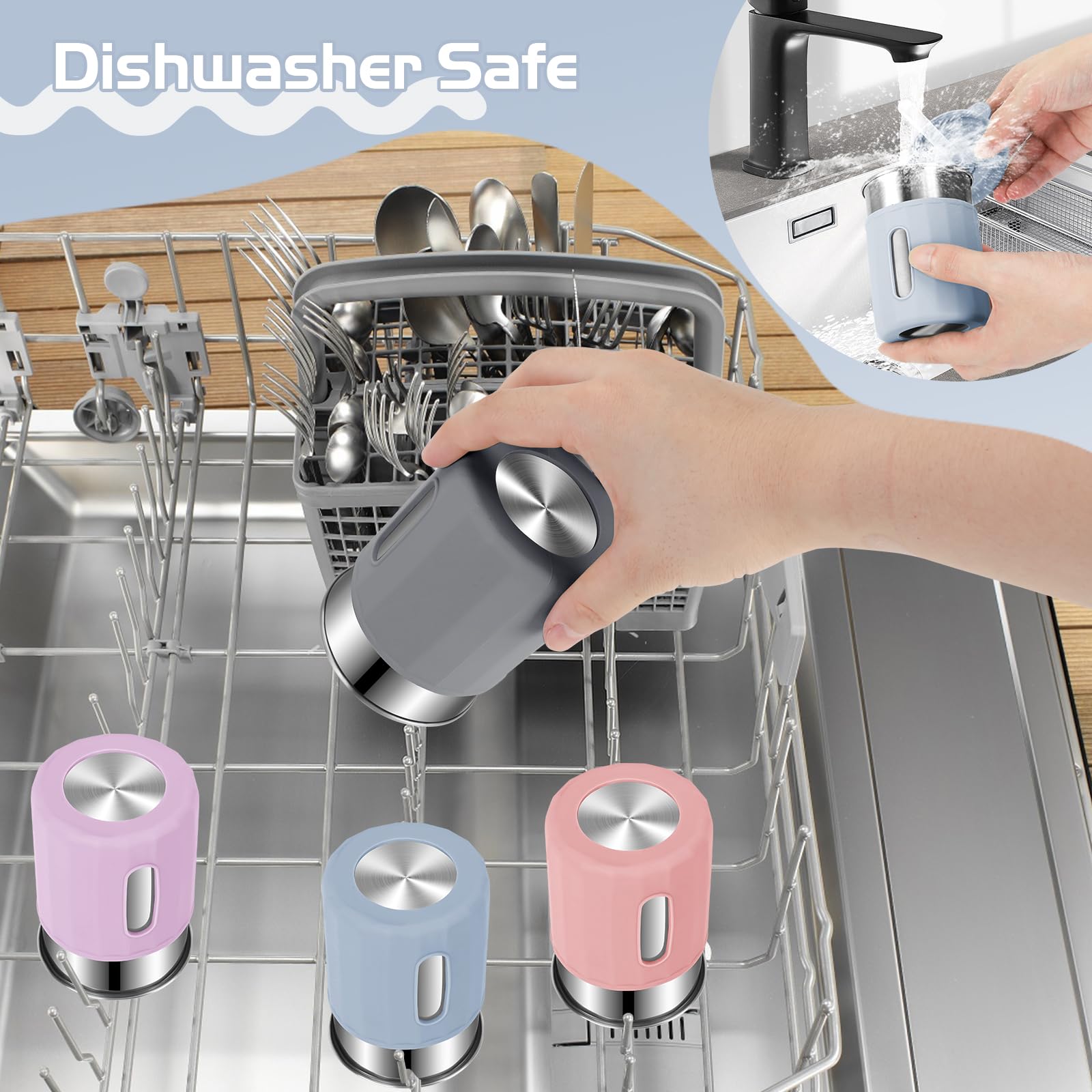 EsOfficce drop-resistant cup with silicone sleeve reduces noise on drops