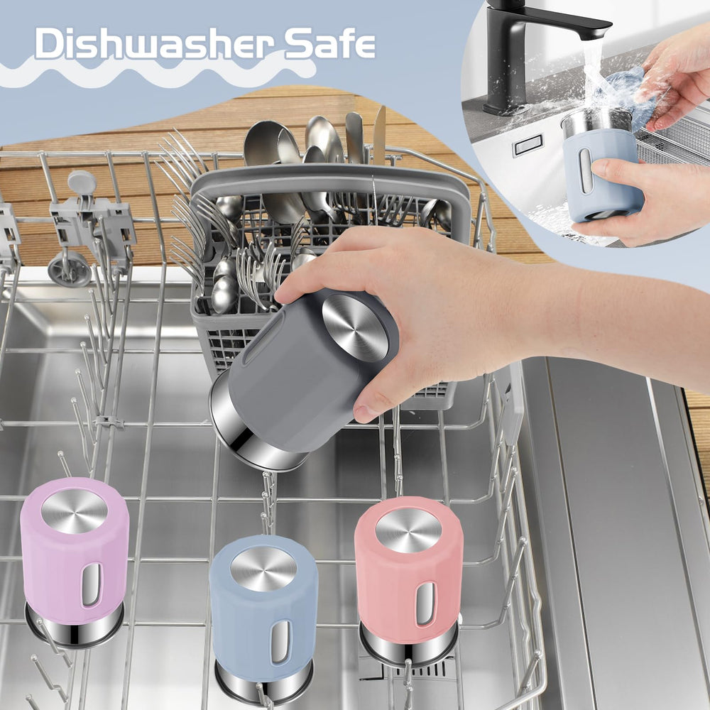 EsOfficce drop-resistant cup with silicone sleeve reduces noise on drops