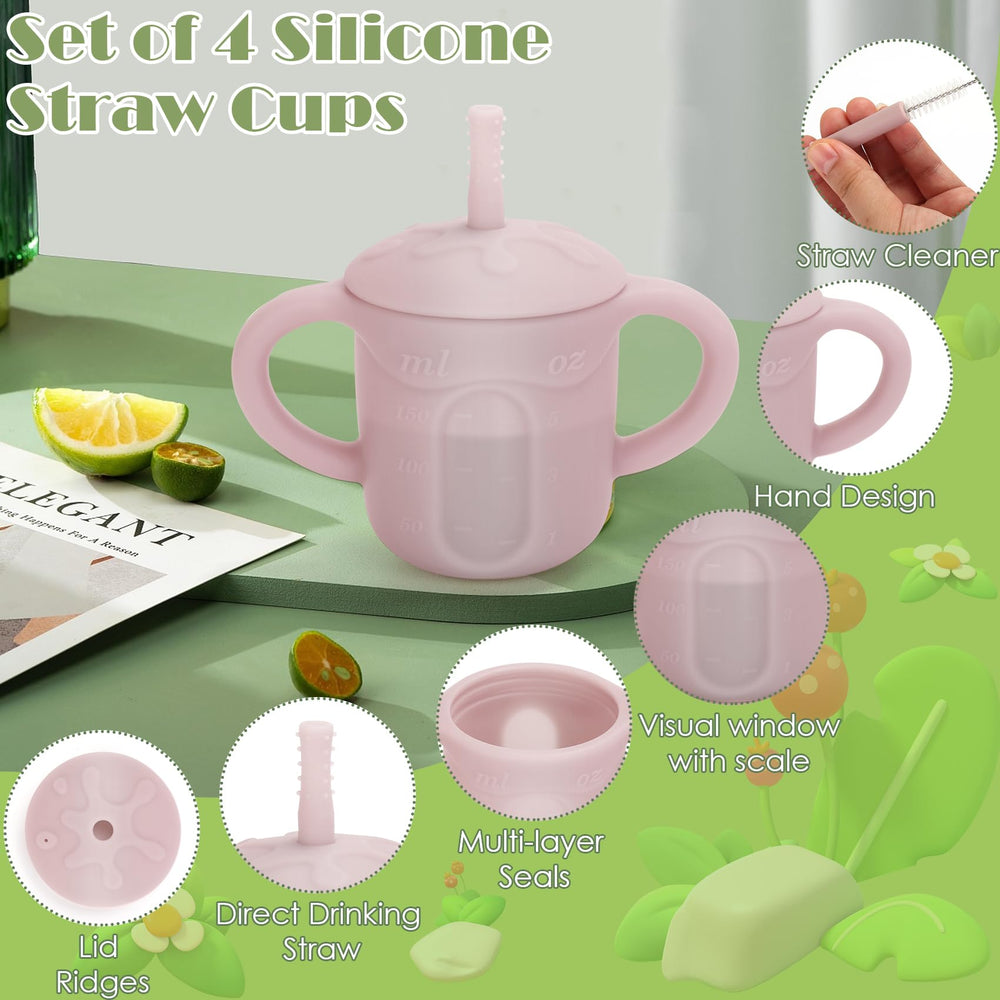 EsOfficce baby straw cup with handle helps little hands grip easily during meals
