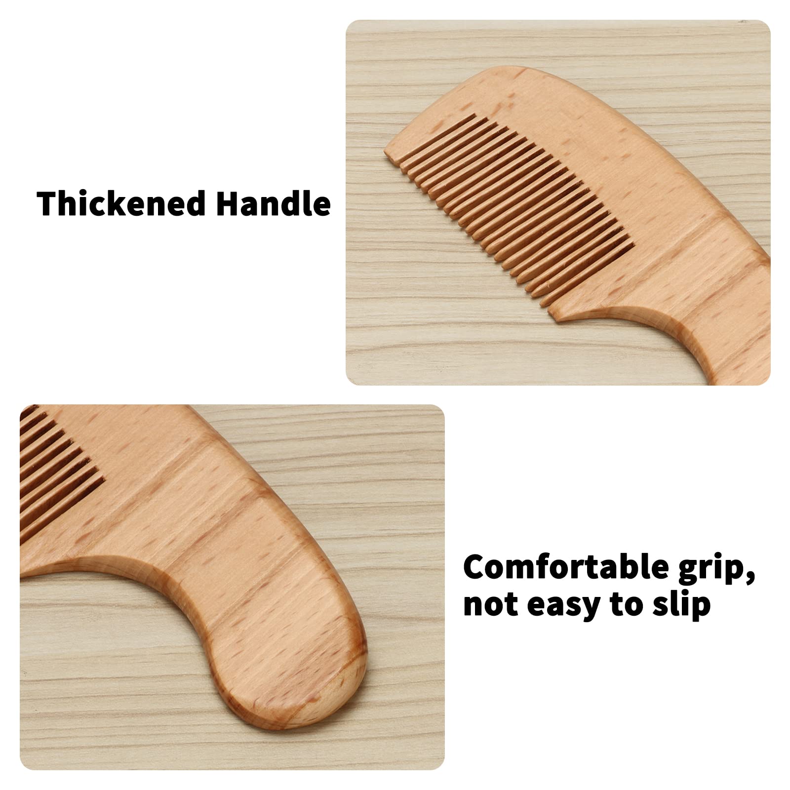 Esonto boxwood comb teeth for gentle detangling and scalp contact.