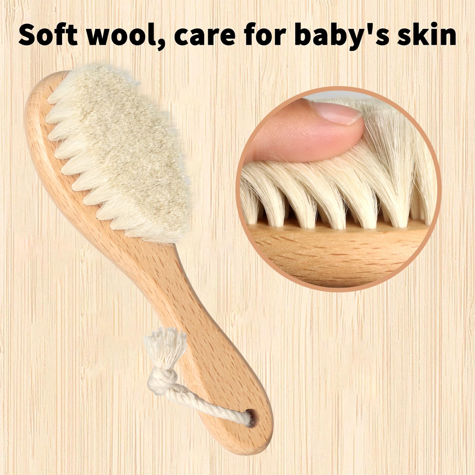 Esonto cradle cap comb closeup showing smooth, rounded teeth.