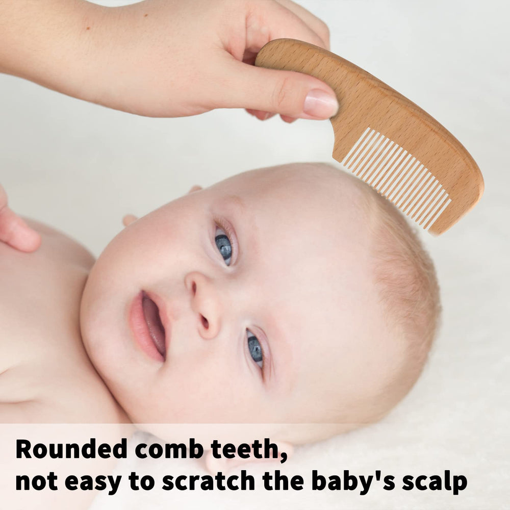 Esonto ergonomic wooden handle improves grip during brushing sessions.
