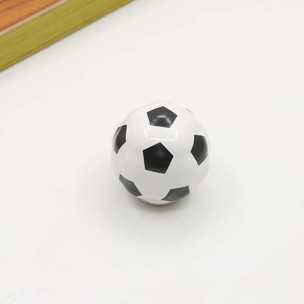 ESreake kid-friendly soccer-themed knob adds playful décor to a room.