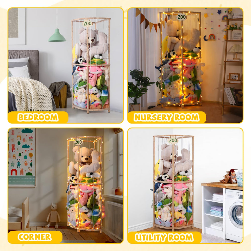 Essenhome Extra large capacity holds up to 50 stuffed animals for clutter control