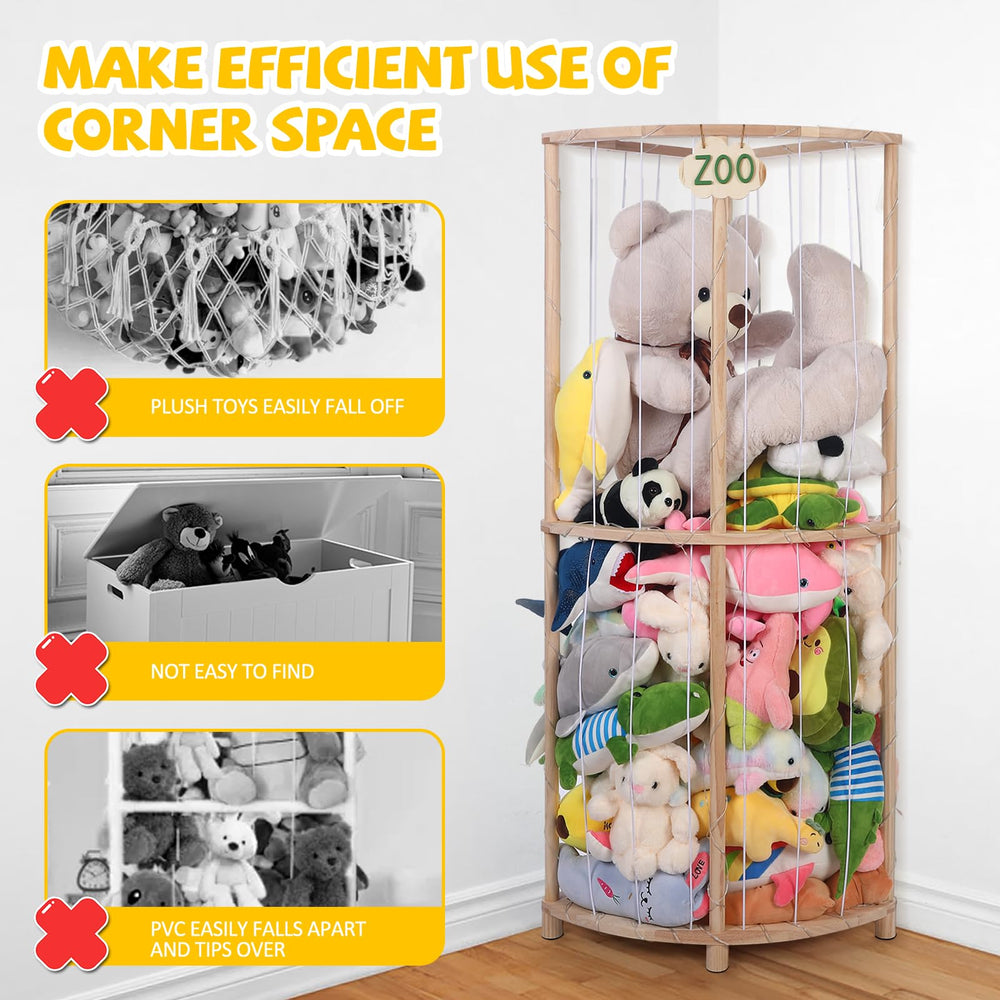 Essenhome Premium pine wood material offers safe, durable storage for plush toys