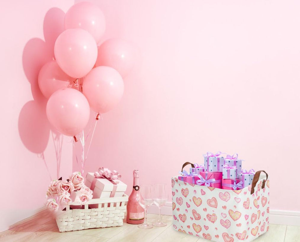 Essme Dreamy Heart shelf basket keeps toys organized and within reach