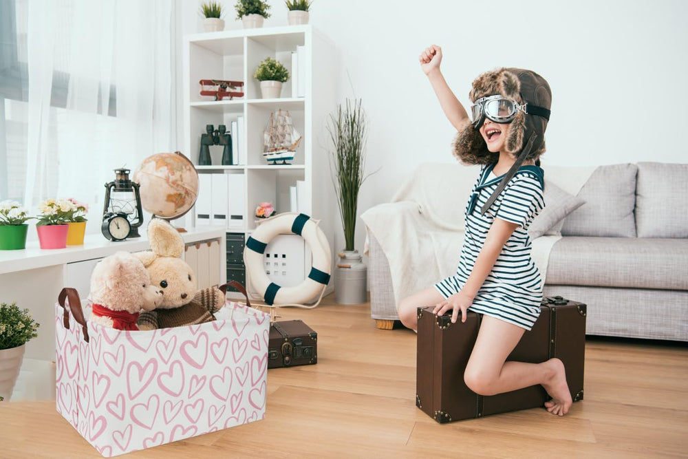 Essme girls room decor basket keeps items neatly within reach