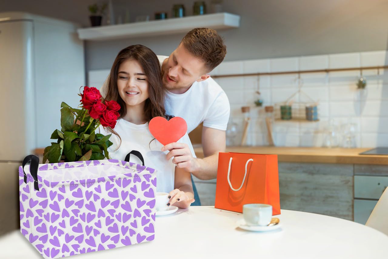 Essme heart storage bin with cotton rope handles, easy to carry.