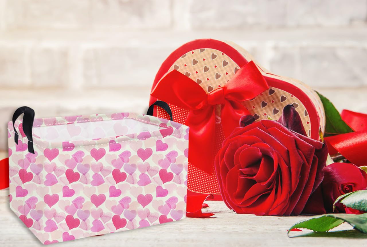 Essme bedroom storage basket enhances girls room decor with hearts