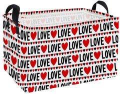 Essme rectangular Valentine basket with heart storage bin for organized space.