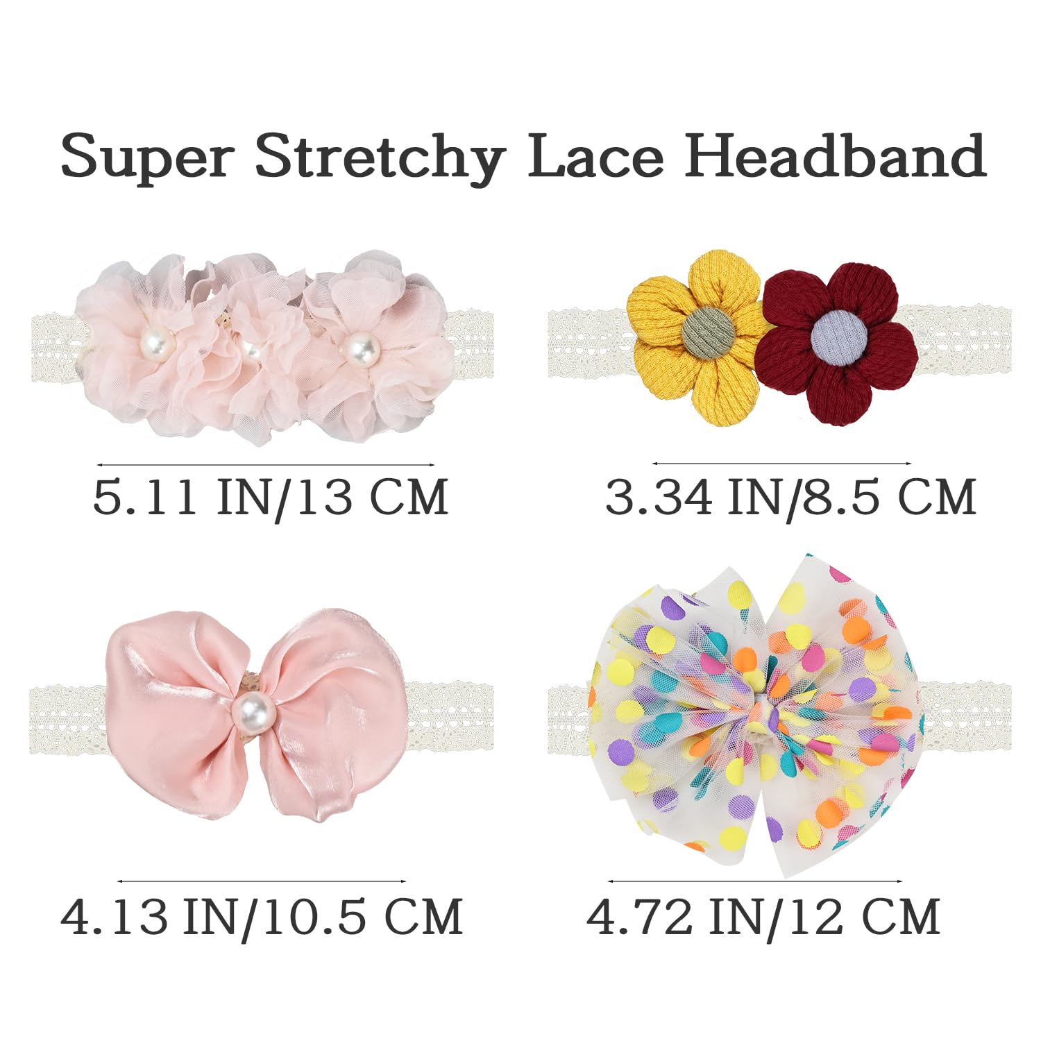 Esumun chiffon dots bow headband offers playful detail for special occasions.