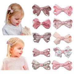 Esumun floral hair bow clip pink pattern 1 keeps hair neat and stylish