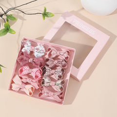 Esumun floral hair bow clip pink pattern 4 ideal for braids