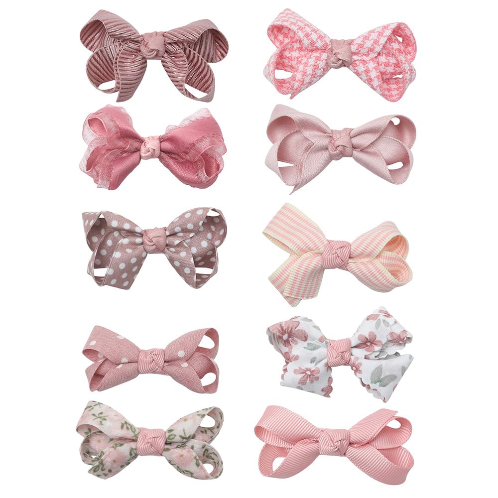 Esumun floral hair bow clip pink pattern 7 everyday wear accessory