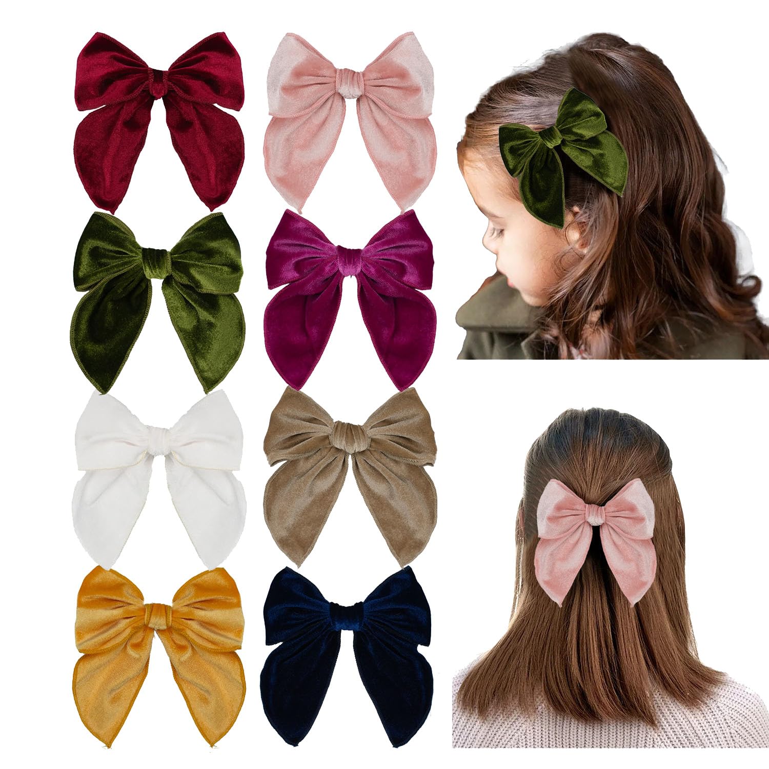 Esumun Velvet Swallowtail Bow set with eight colors for versatile outfits
