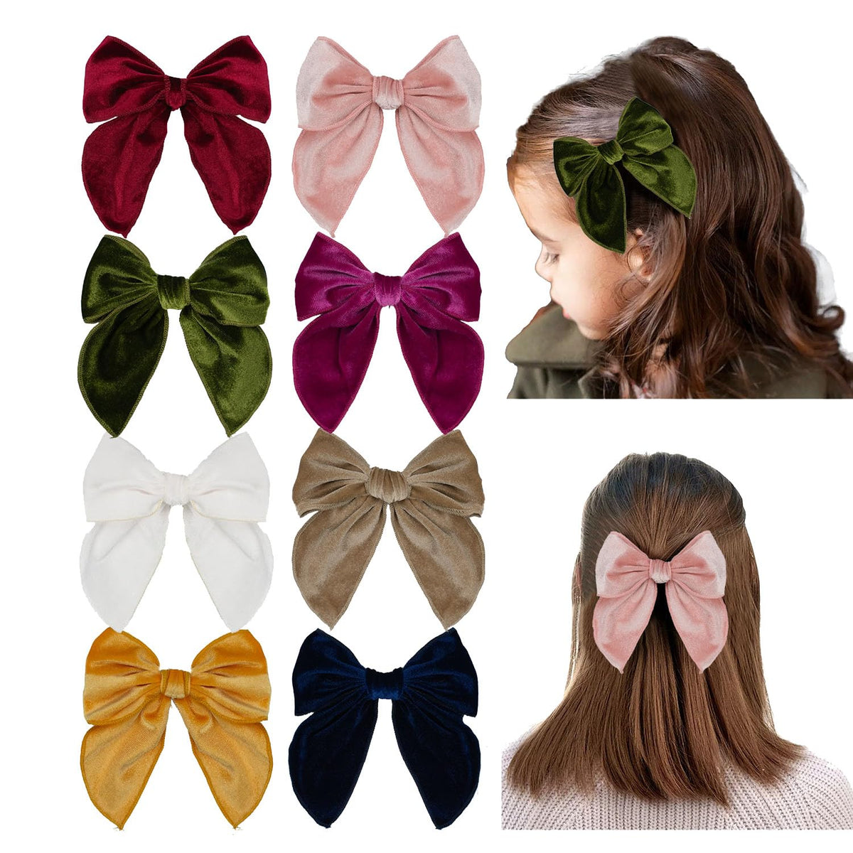 Esumun Velvet Swallowtail Bow set with eight colors for versatile outfits