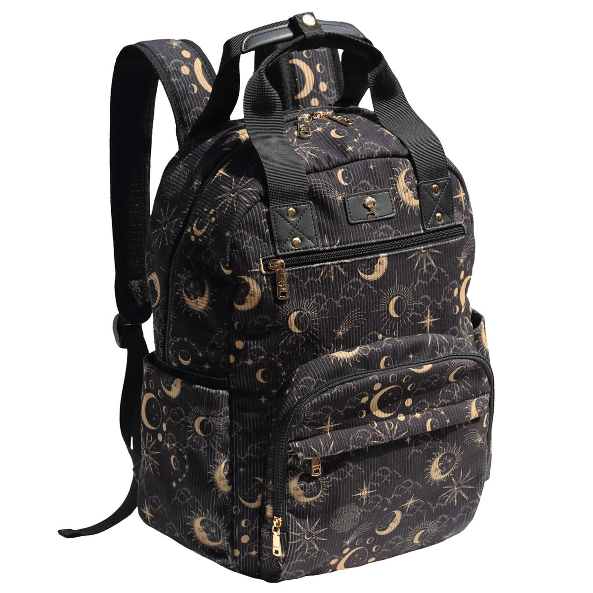 ESVAN diaper bag backpack front view with roomy pockets for quick access