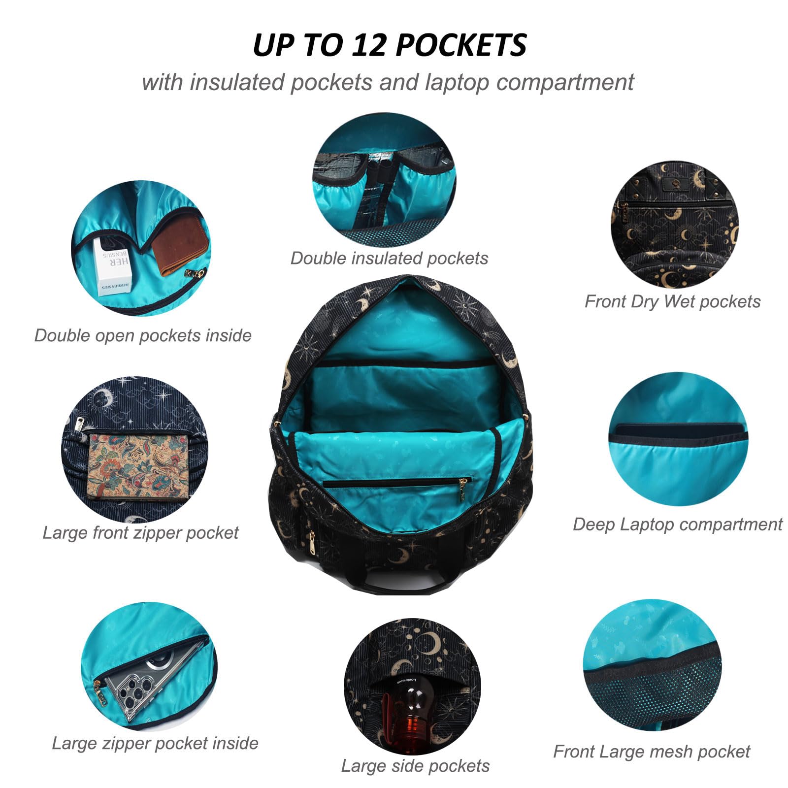 ESVAN diaper bag backpack insulated bottle pockets help bottles stay cool on the go