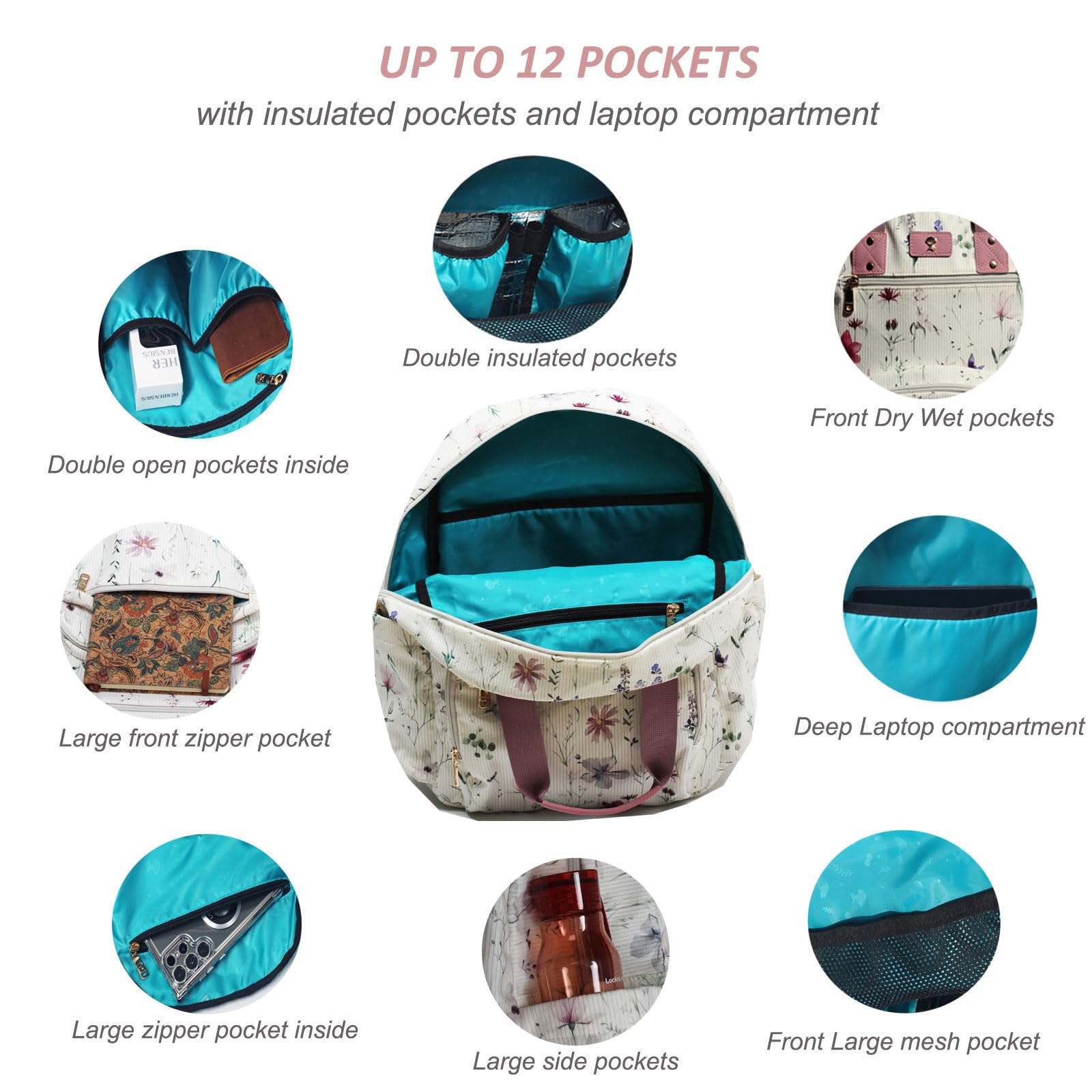 ESVAN diaper bag backpack laptop compartment fits most notebooks securely