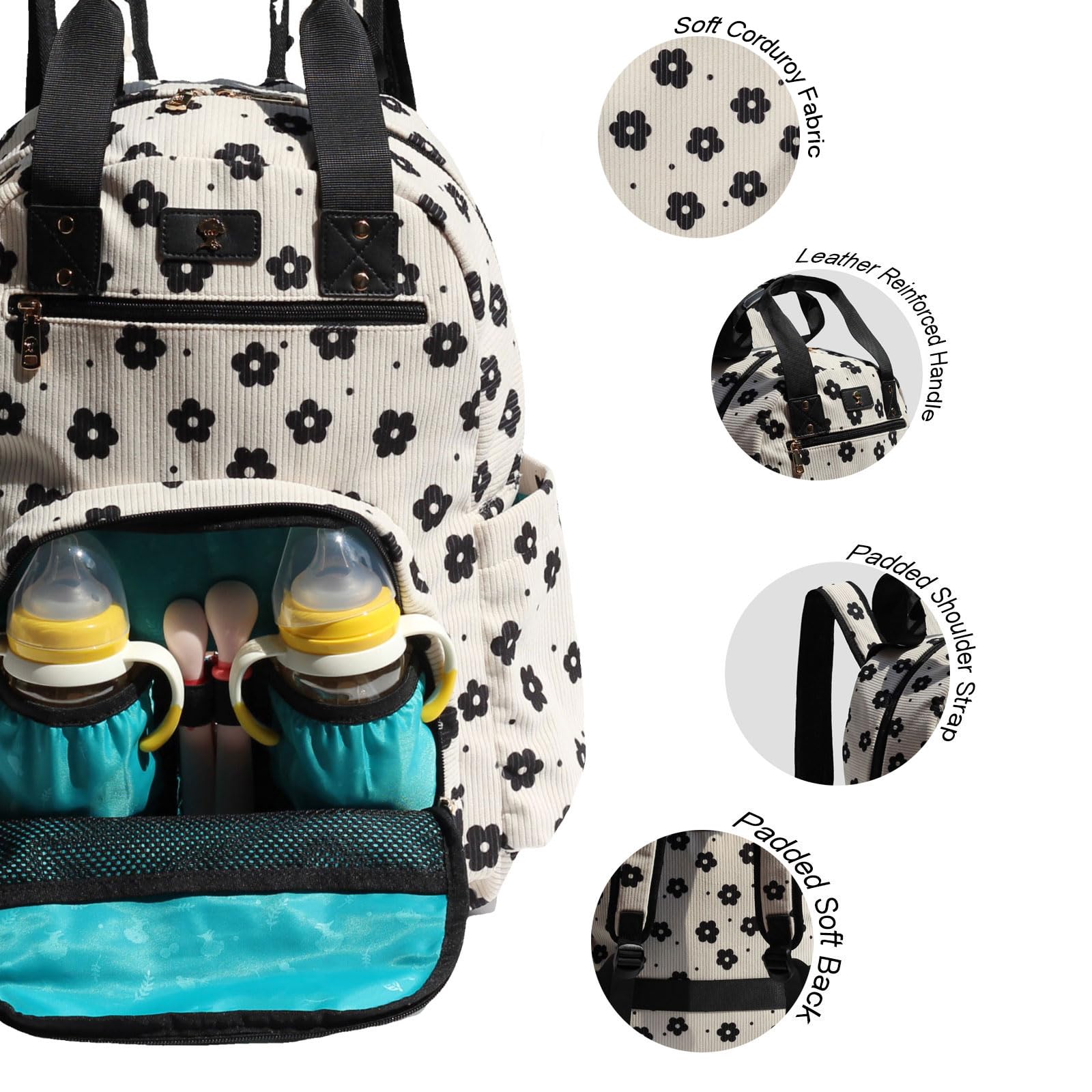 ESVAN Diaper Tote Backpack organization pockets for quick access to essentials.