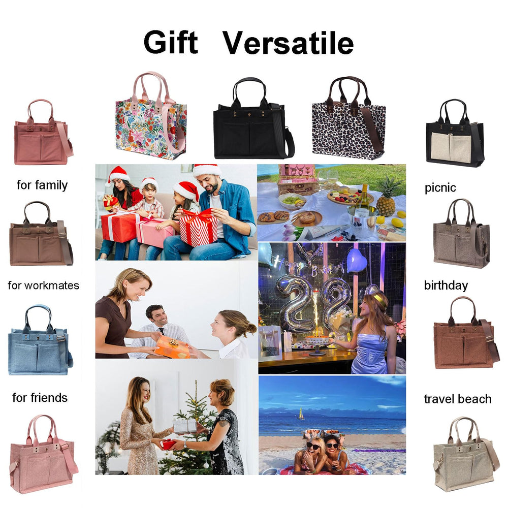 ESVAN tote bag versatile design suited for diaper, travel, beach, or shopping.