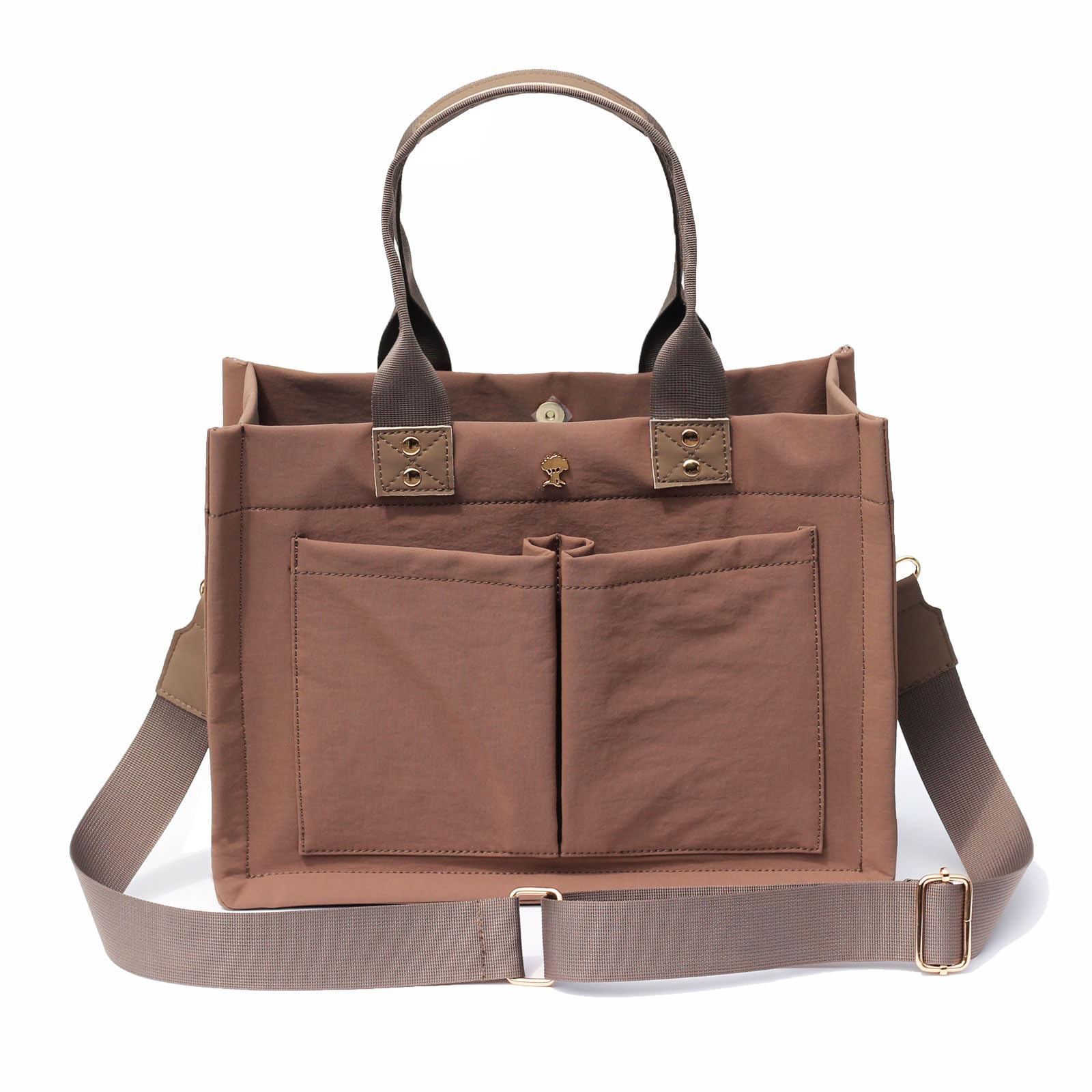 ESVAN tote bag in canvas with front pocket, ideal for quick access essentials.