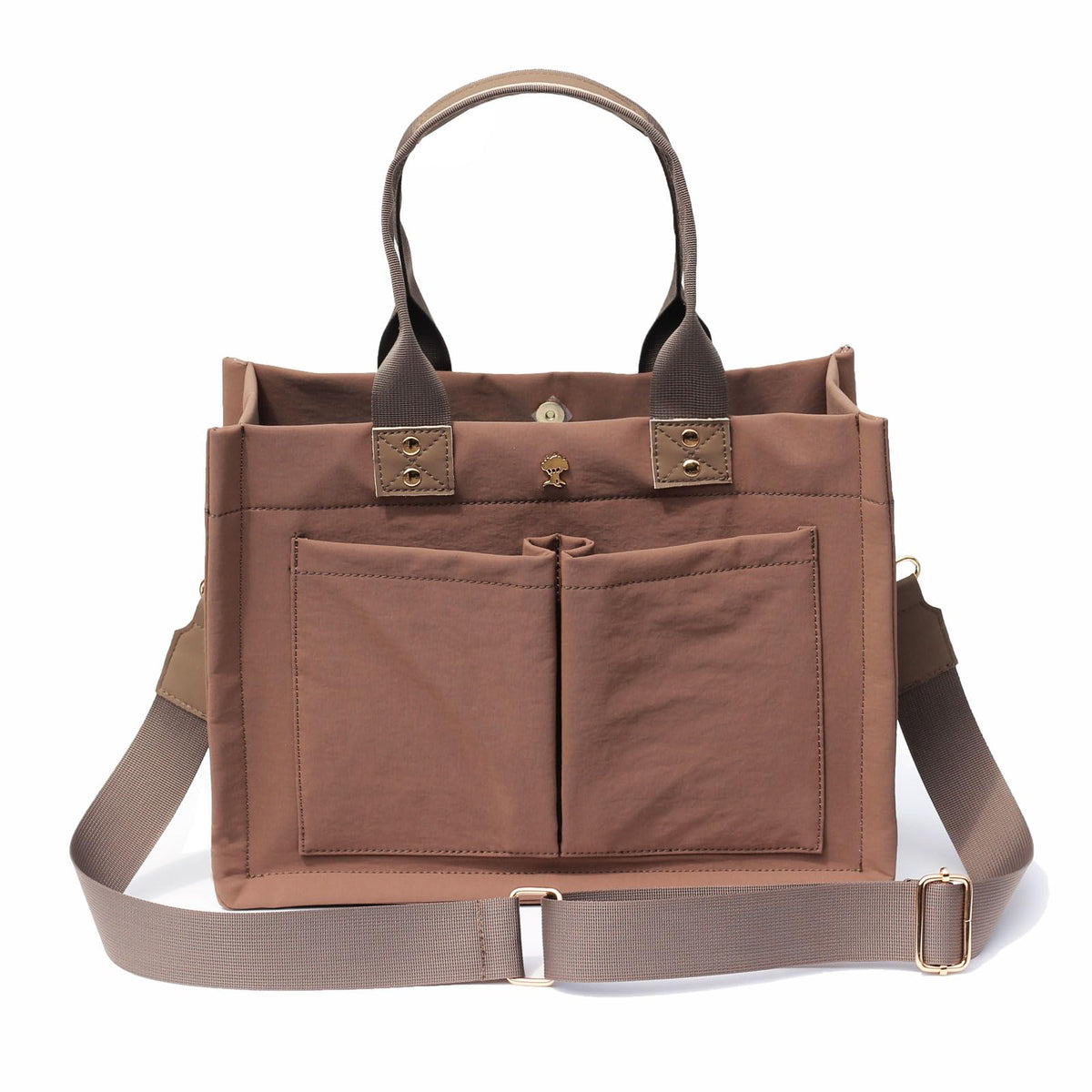 ESVAN tote bag in canvas with front pocket, ideal for quick access essentials.