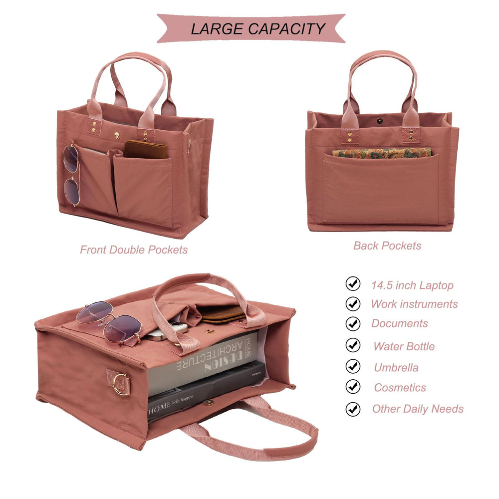 ESVAN tote bag front pockets and overall tote layout for daily use