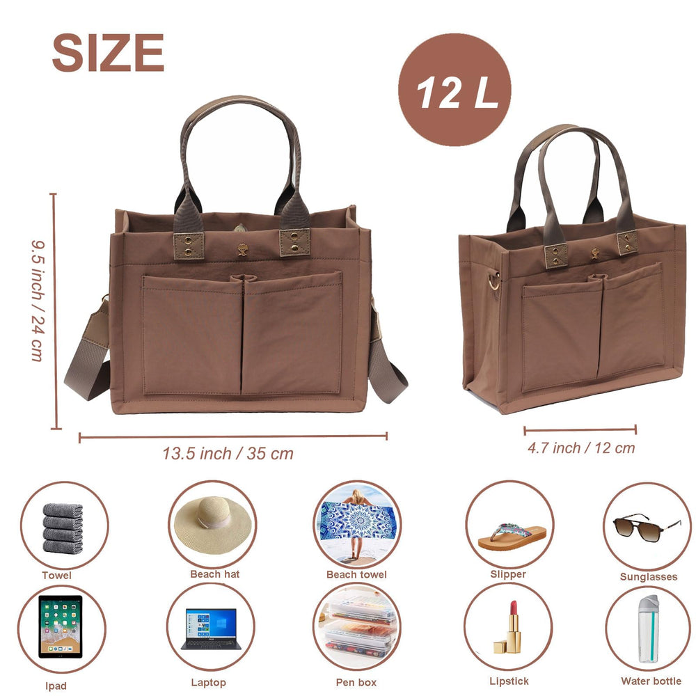 ESVAN tote bag magnetic closure provides secure, fast access.