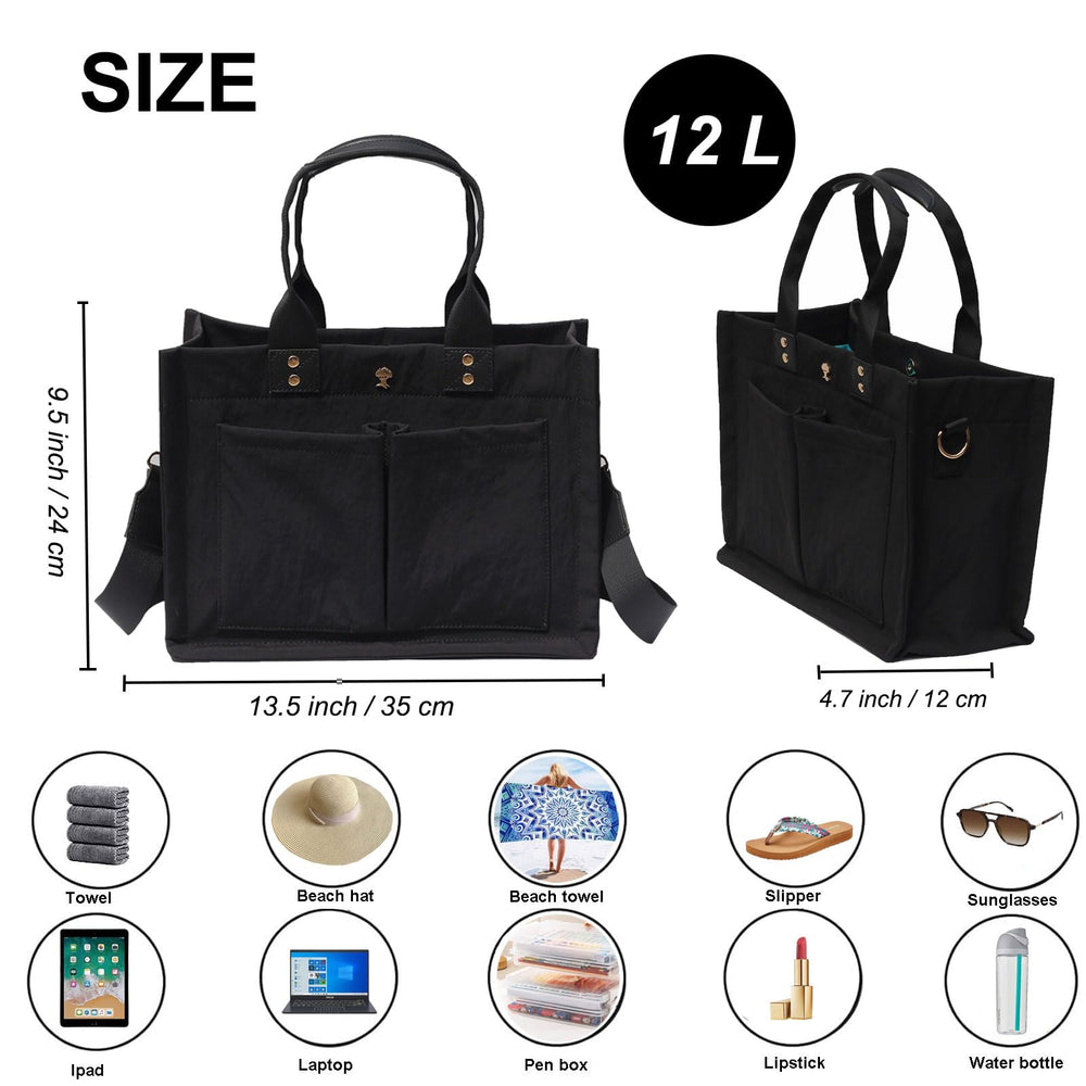 ESVAN tote bag magnetic closure for quick access and privacy.