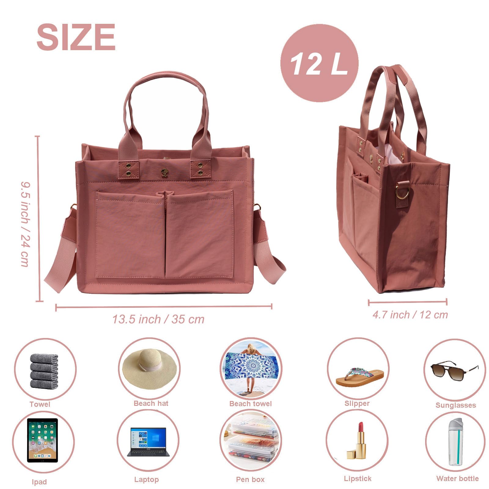 ESVAN tote bag removable strap showing crossbody wear option
