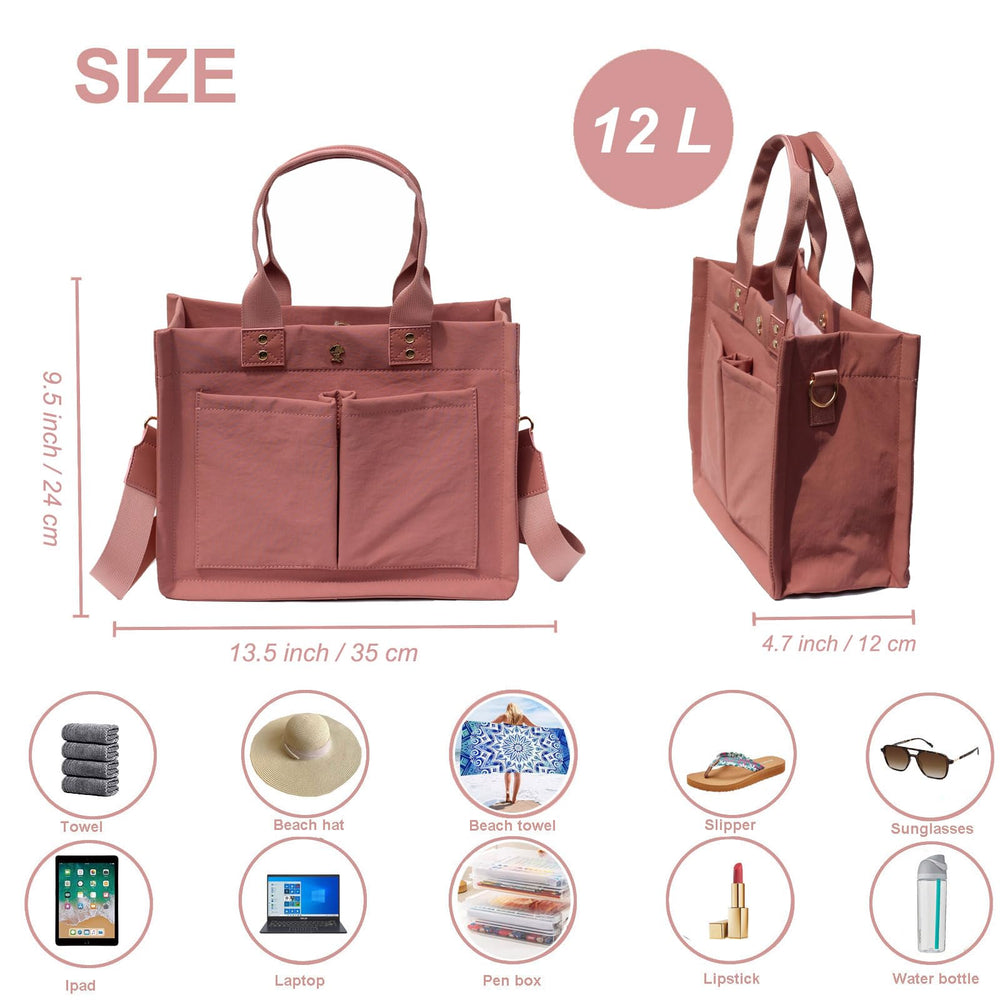 ESVAN tote bag removable strap showing crossbody wear option