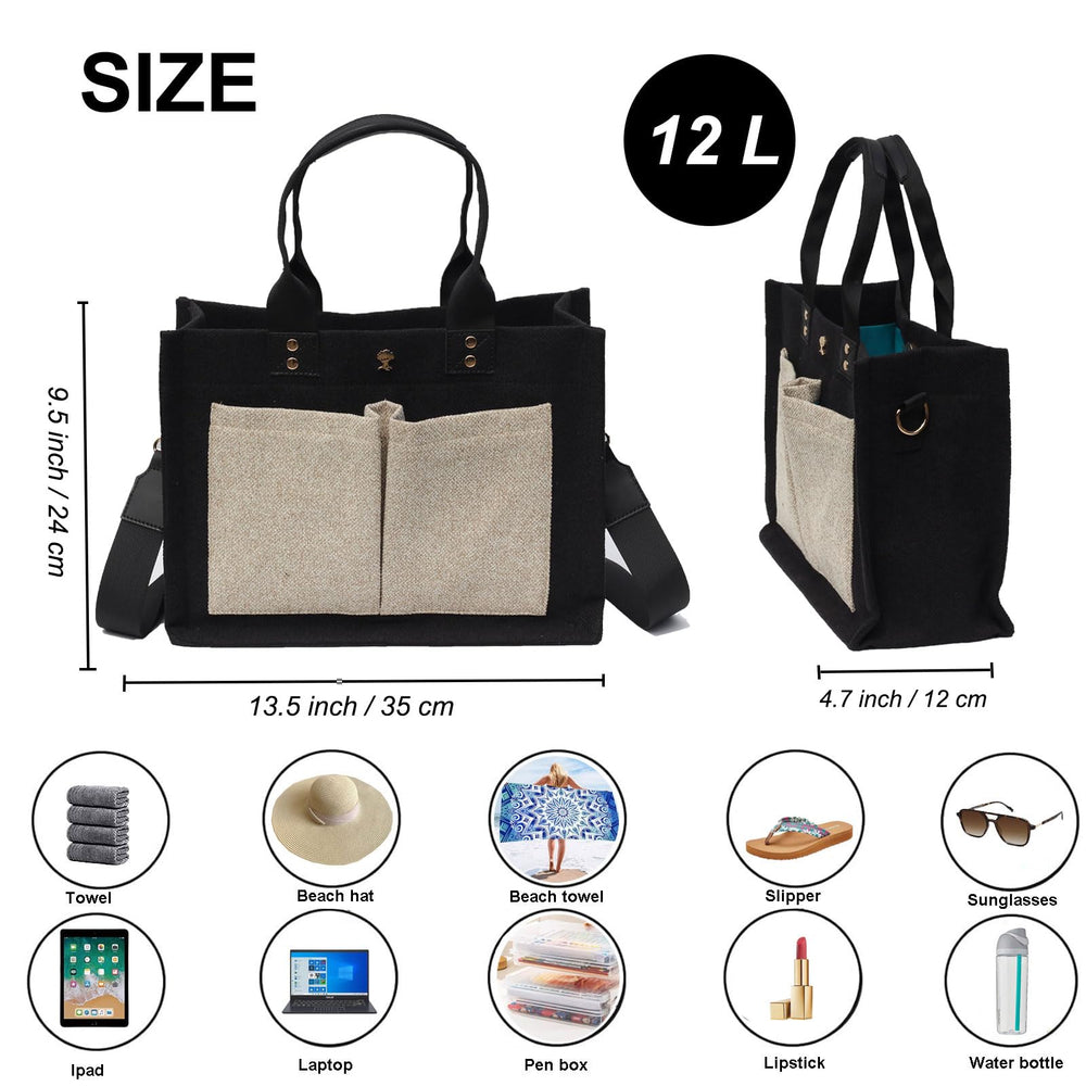 ESVAN tote bag showing spacious compartments for easy organization.