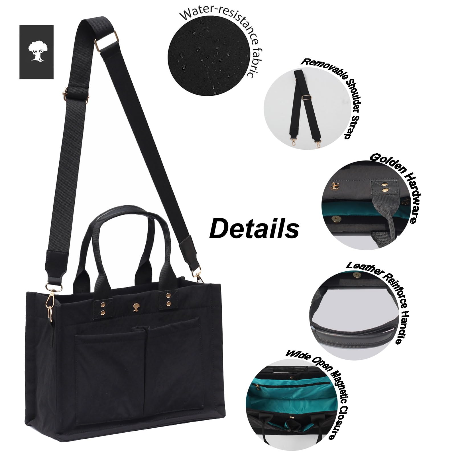 ESVAN tote bag showing well-organized compartments for easy access.