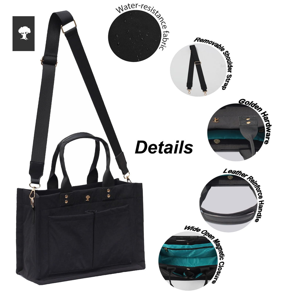 ESVAN tote bag showing well-organized compartments for easy access.