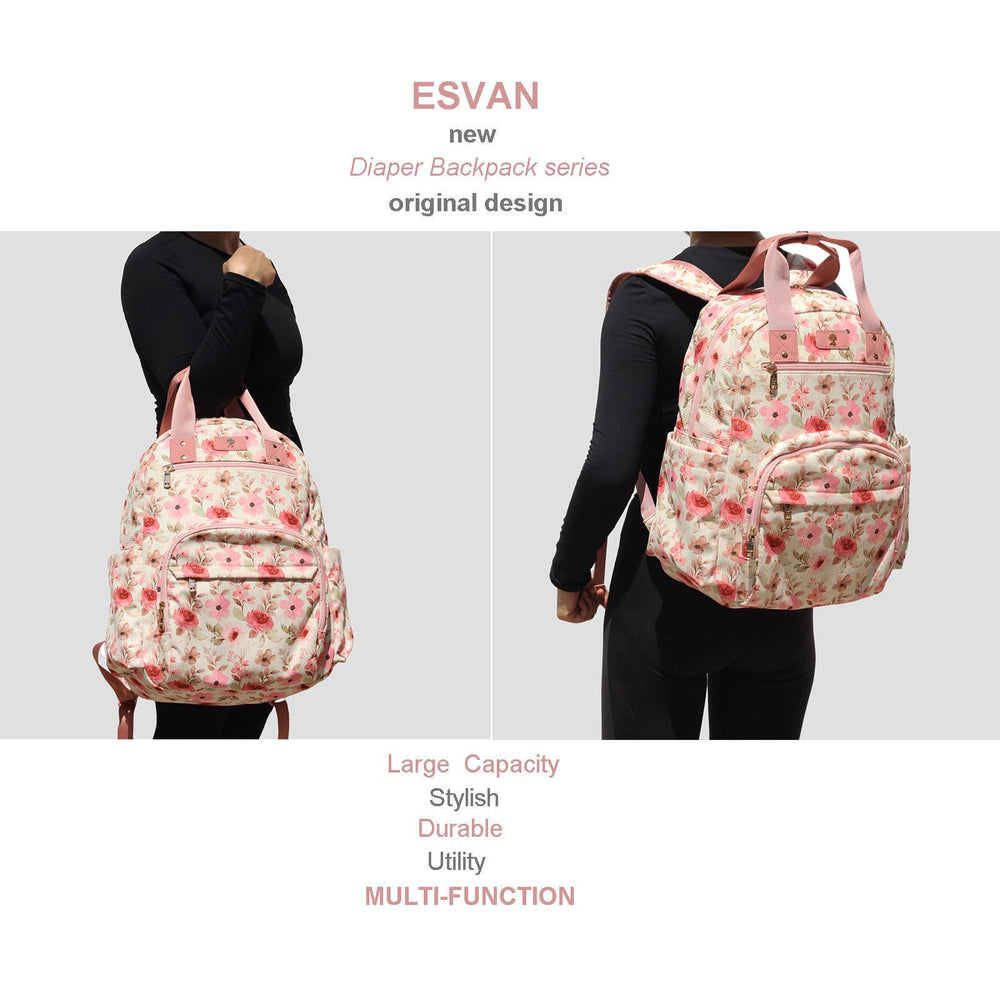 ESVAN trolley sleeve design eases travel with a baby bag.