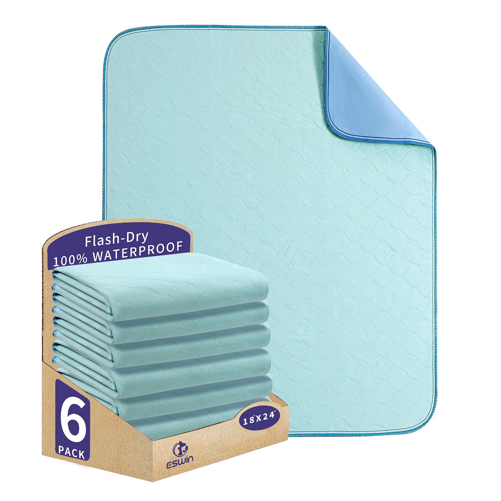 ESWIN bed pads waterproof top view showing mattress protection and dryness.