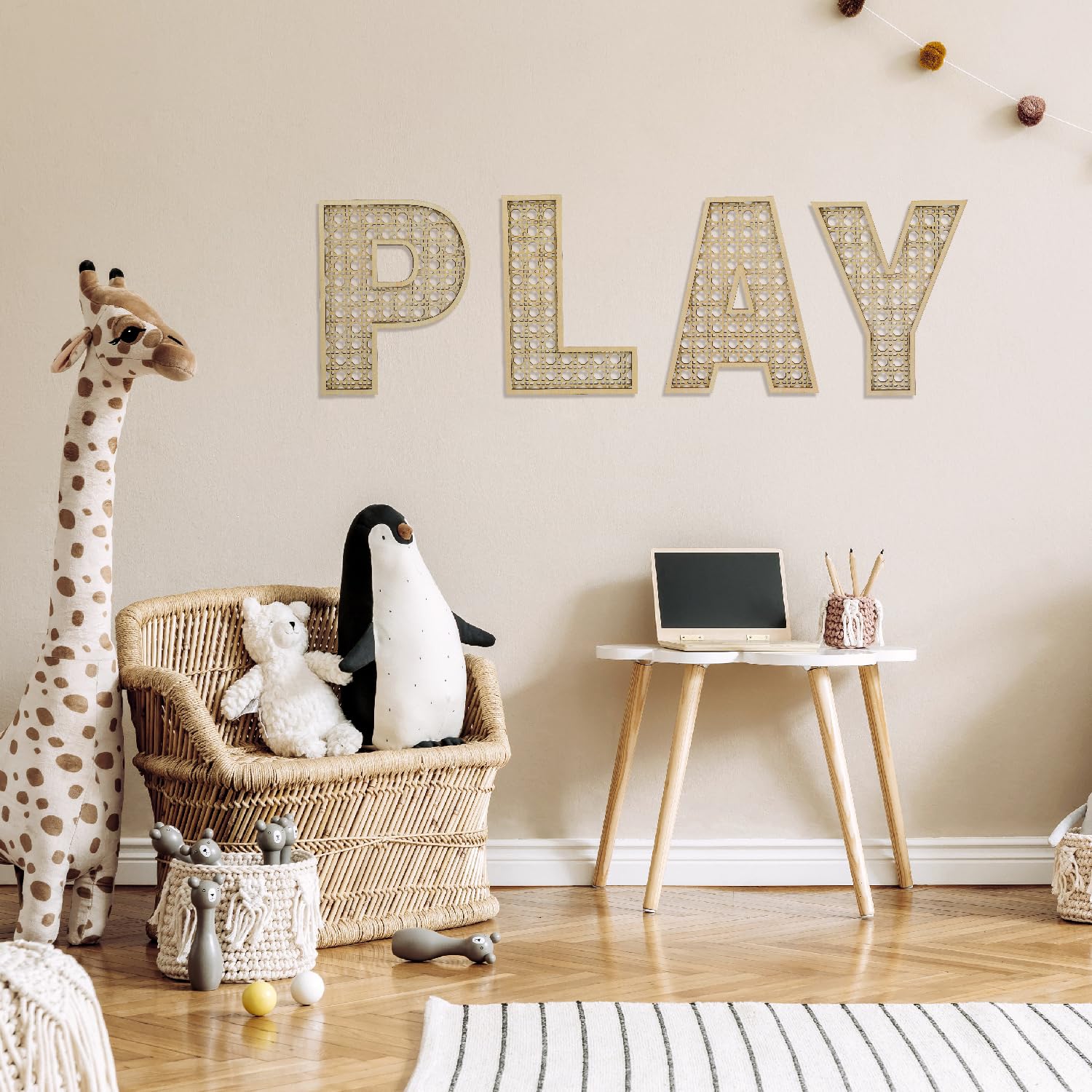 Ethanberg 8-inch Y letter serves as a bold wall focal point.