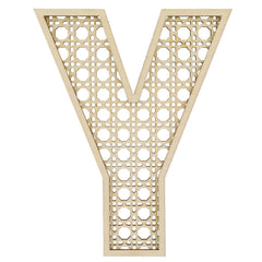 Ethanberg wooden rattan letter Y decor for nursery walls adds boho charm.