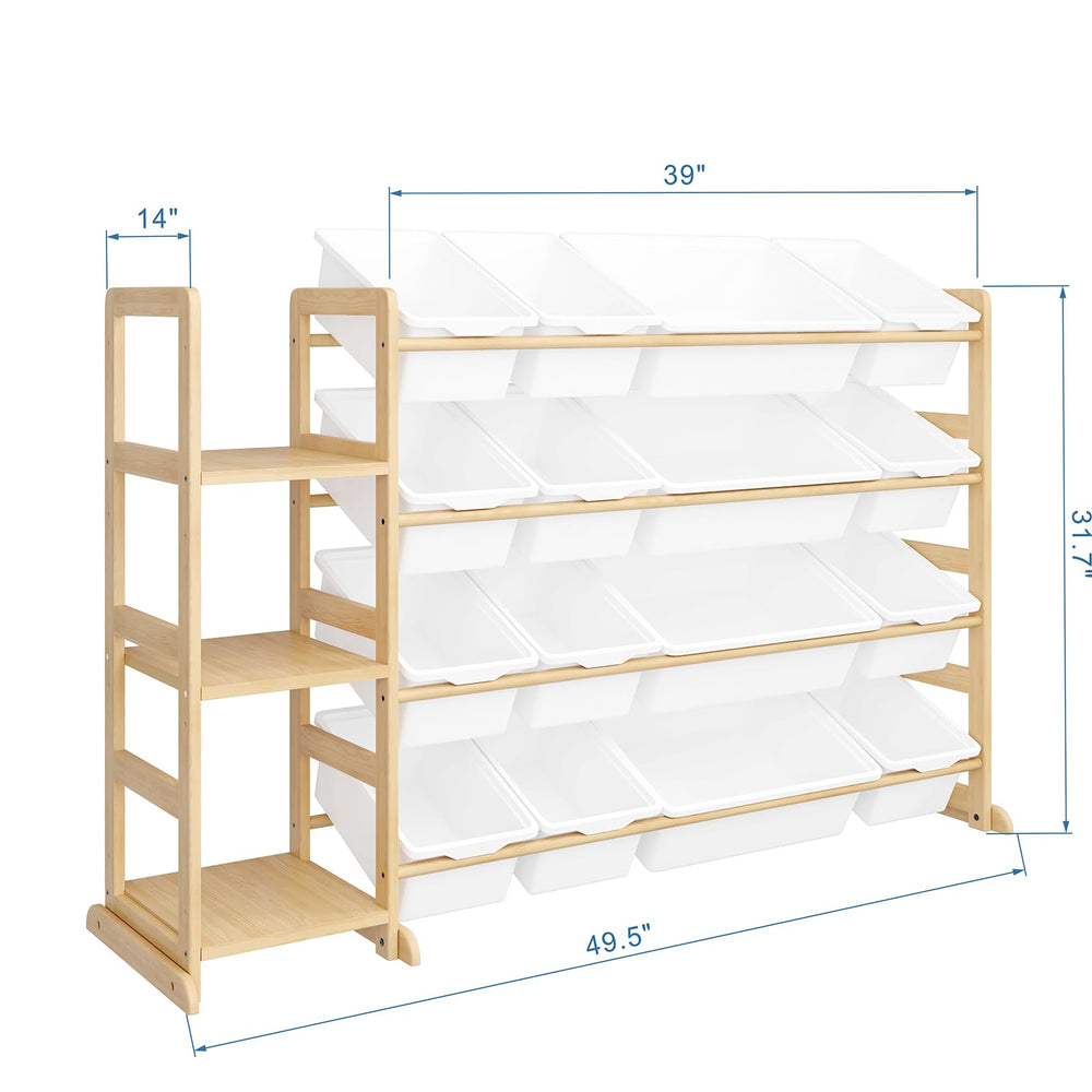 Etitlly storage with 12 small bins for blocks and art supplies